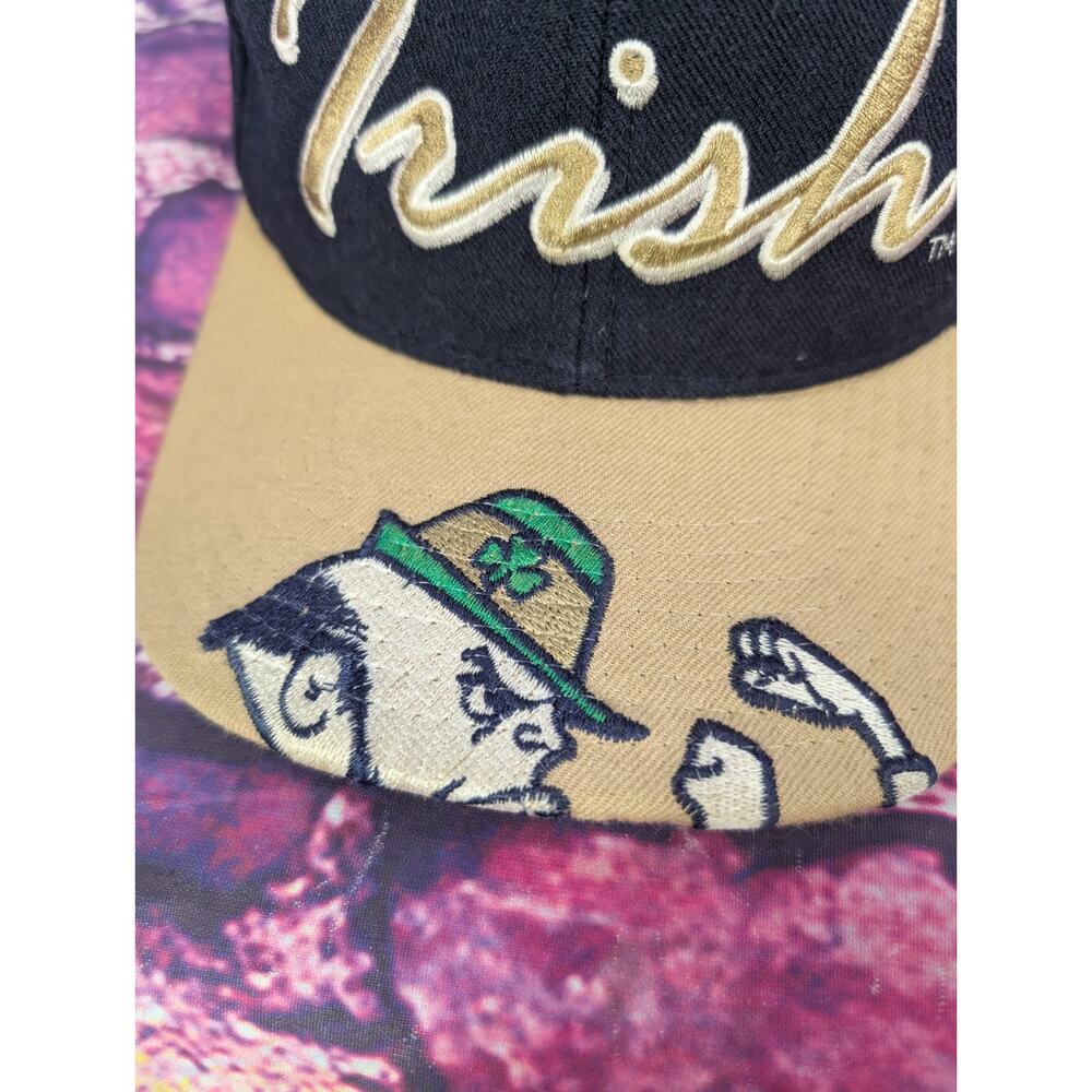 VtgNotre Dame Fighting Irish Snapback Hat Script Starter Brim Logo 100% Wool - Picture 3 of 12